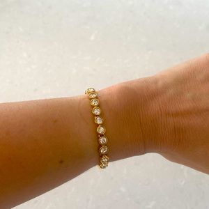 Swarovski crystal rhodium yellow gold tennis bracelet